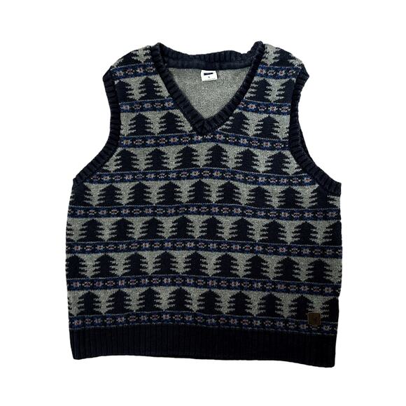 Janie and Jack Geometric Blue Gray V-Neck Sweater Vest Boys Size 5 - Picture 1 of 6